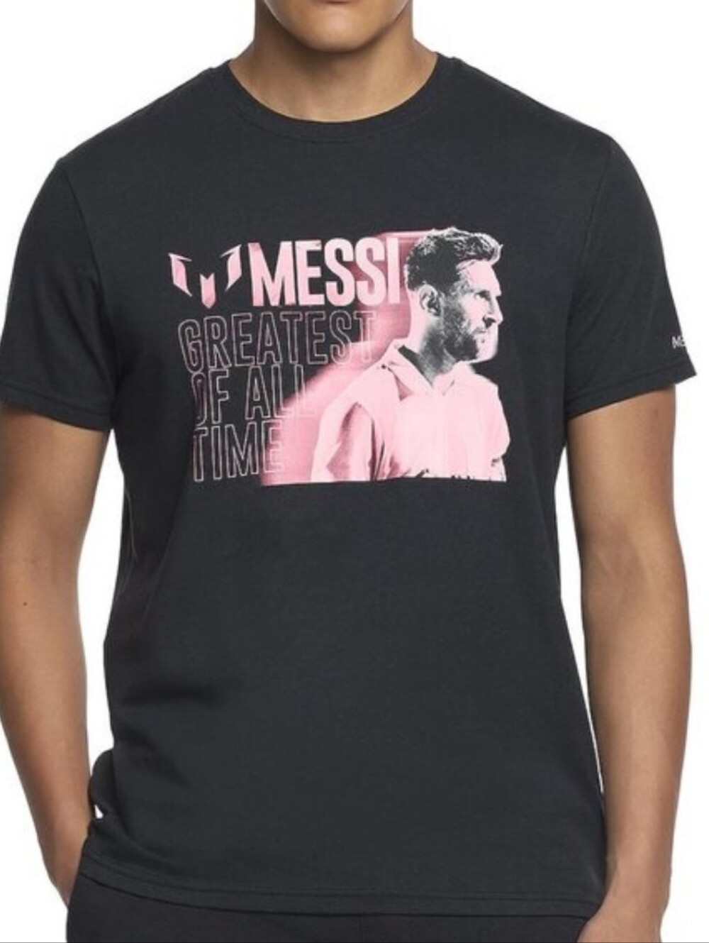 Messi Collection Men's Greatest Of All Time Black Graphic T-Shirt Size Small